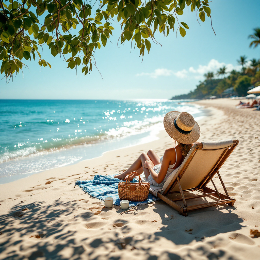 Foto KI: Langer Strandurlaub mit Leichtigkeit.