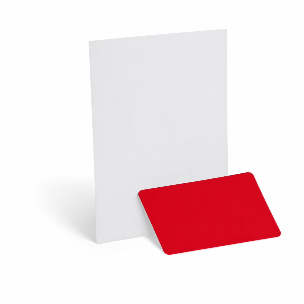 Flyer mit aufgeklebter Karte